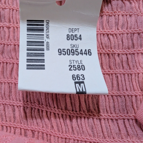 Aeropostale Pink Babydoll Dress M Flowy Empire Waist Coquette Cottagecore Lace - Picture 5 of 6